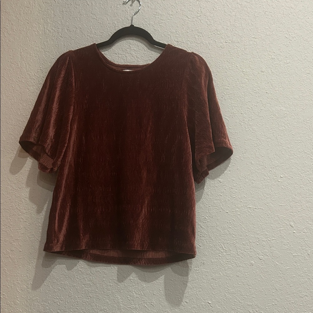 Madewell Rich Burgundy Velvet Blouse